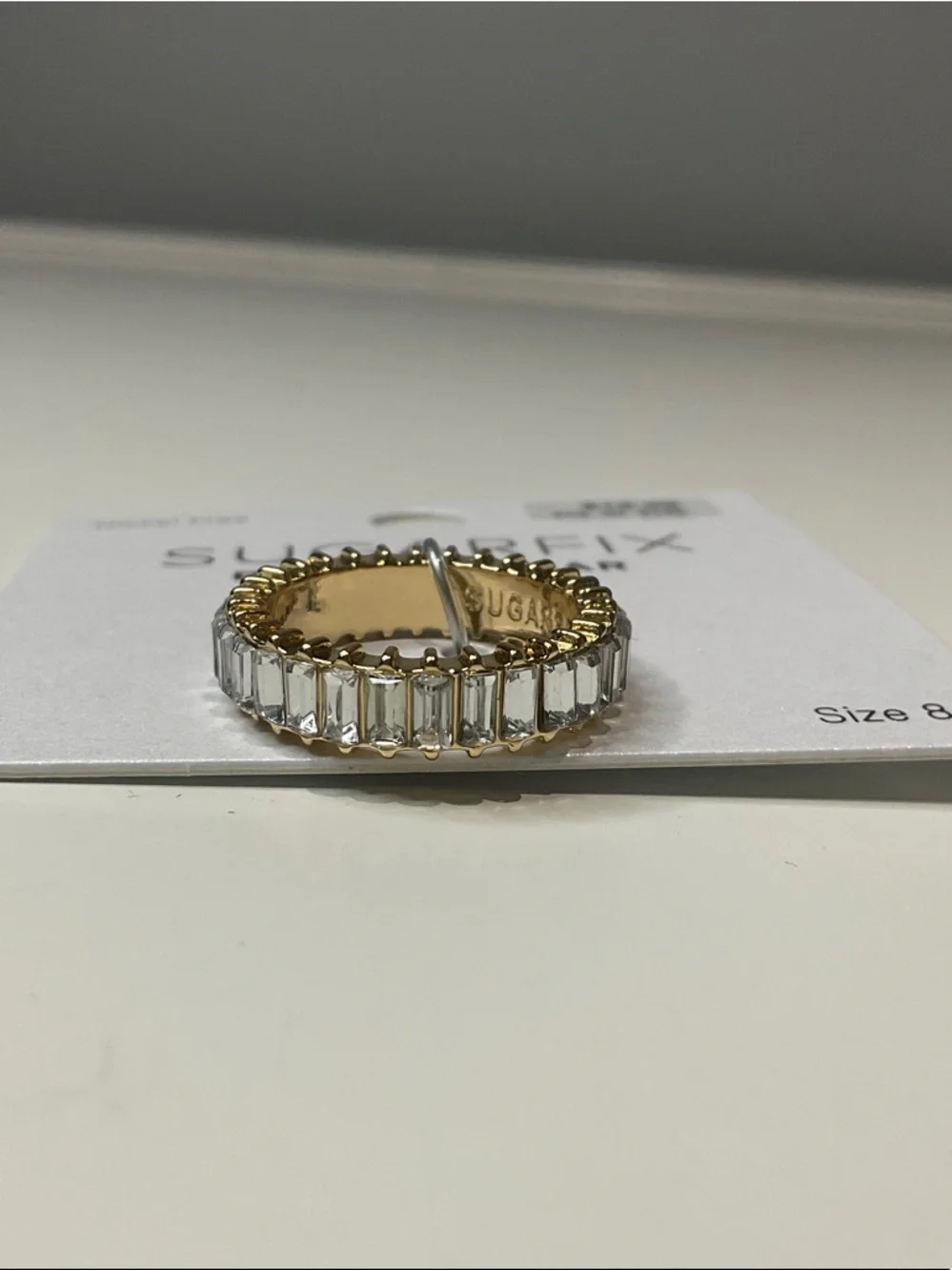 Sugarfix by BaubleBar Gold Textured Band Ring - Size 8